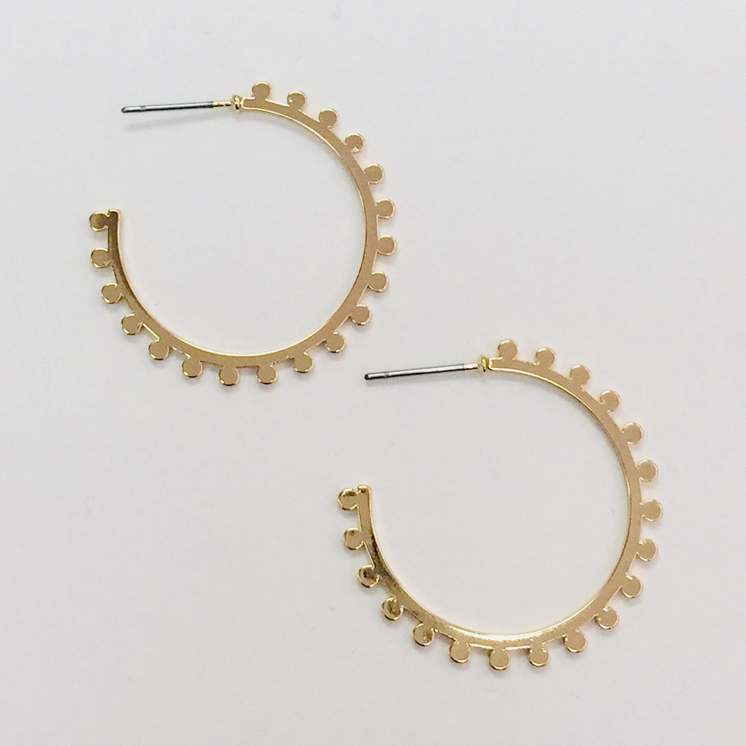 CE-4136 Brass Casting C-Hoop Earrings