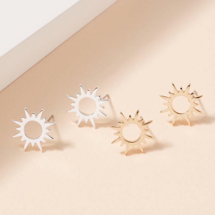 CE-2268 Sun Metal Stud Earrings
