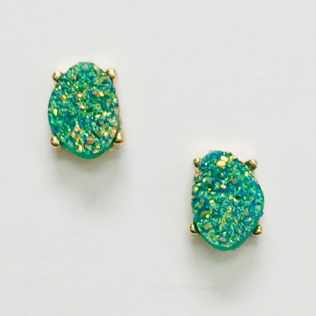 CE-1258 Druzy Stone Stud Earrings