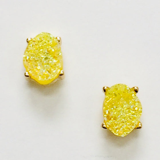 CE-1258 Druzy Stone Stud Earrings