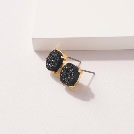 CE-1302 Round Druzy Stone Stud Earrings