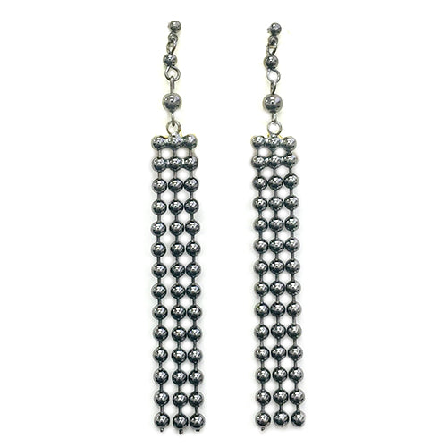 CE-2774 Metal Beads Chandelier Dangling Earrings