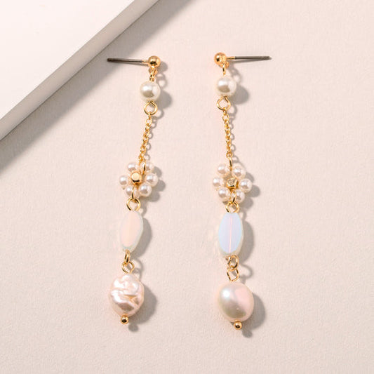 CE-4135 Pearl Drop Dangle Earrings