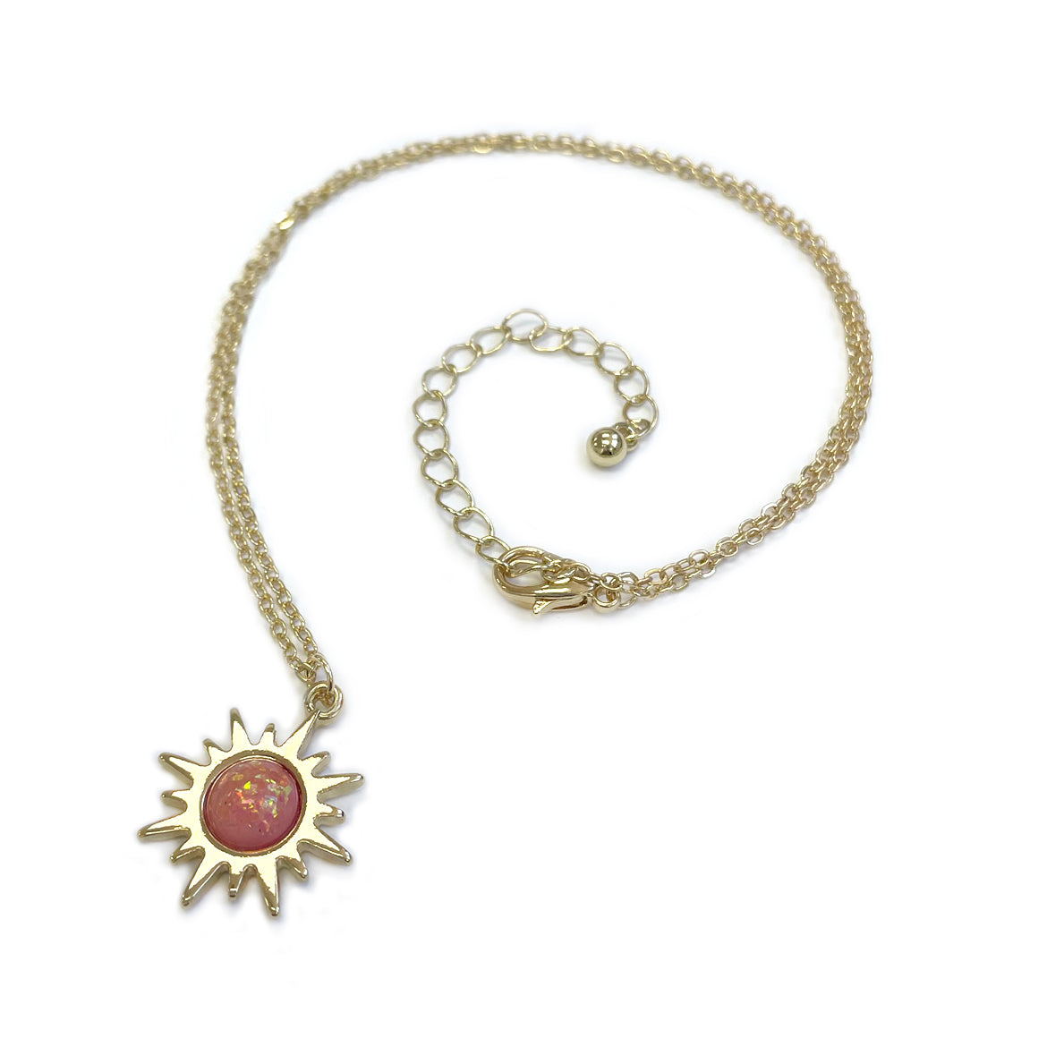 CN-4149 SunBurst Color Bead Pendant Necklace