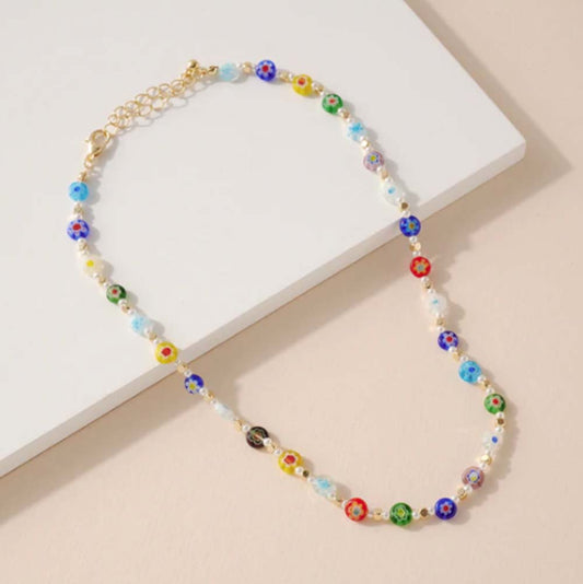 CNX-4020 Multi Color Murano Beads Necklace