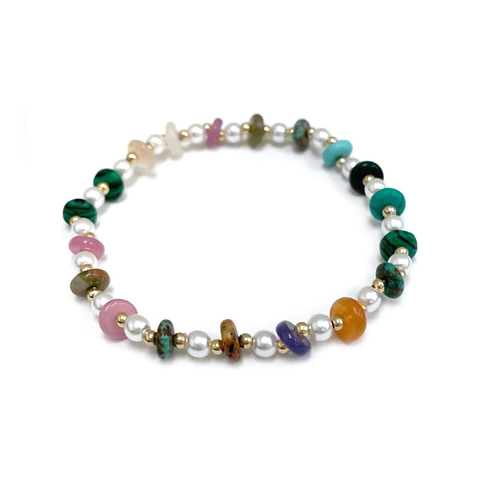 TB-0023-MU Donut Stone Stretch Bracelet