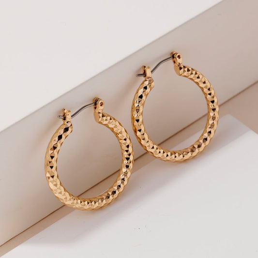 CE-2991 Brass Metal Hoop Earrings